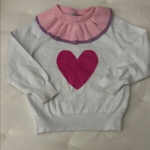 Girlhood by Little Stocking Co. Pink Heart Kids Sweater